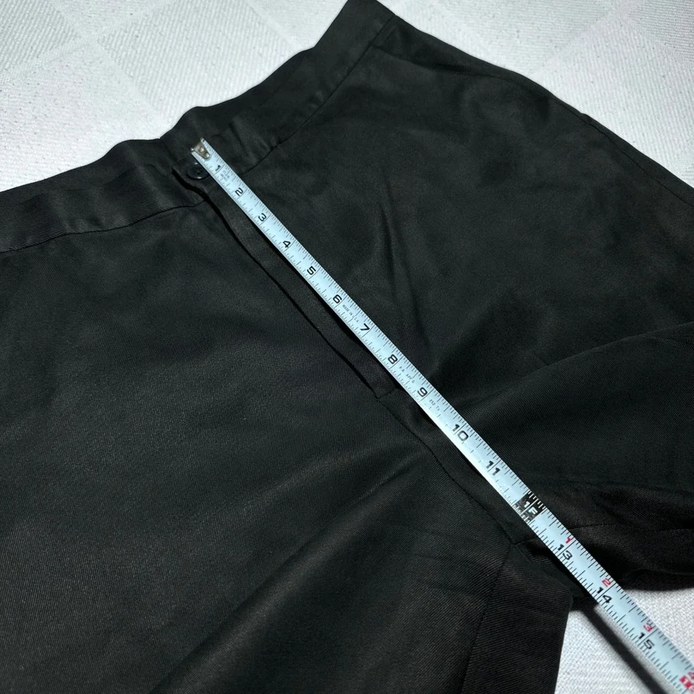 Lauren Ralph Lauren Wide Leg Trousers Women 14 100% Silk High Rise Lined Black